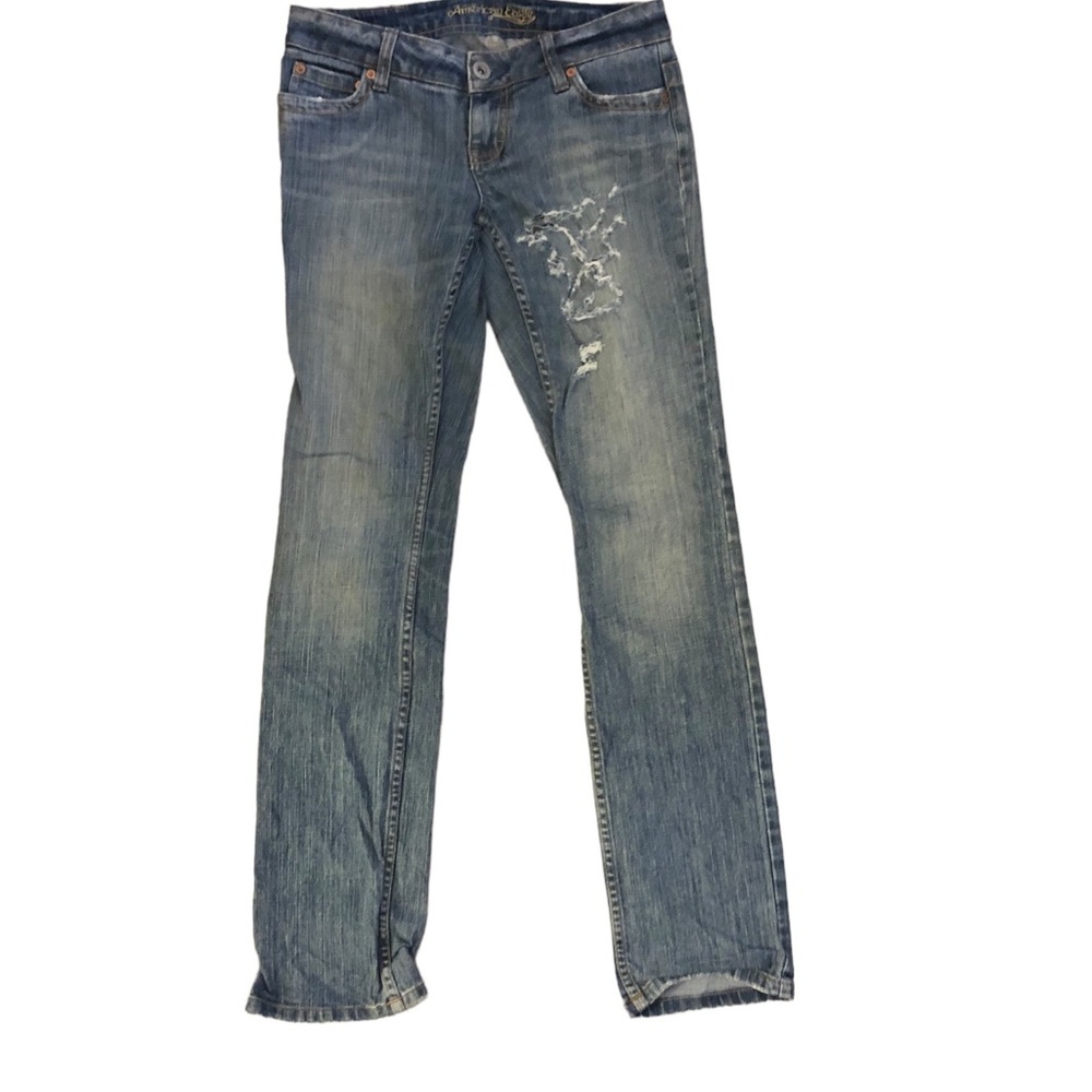 𝅺American Eagle sz4 Jeans Straight Leg Distressed